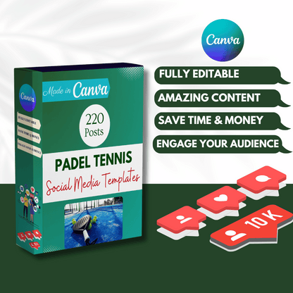Padel Tennis Social Media Canva Templates 220 Pack