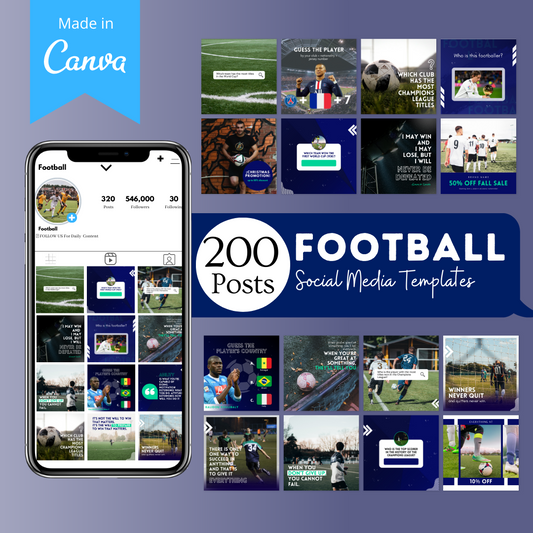 Football Social Media Canva Templates 200 Pack