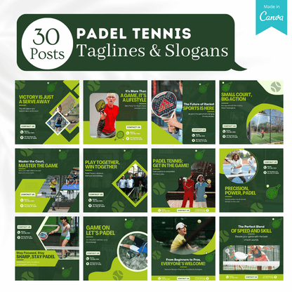 Padel Tennis Social Media Canva Templates 220 Pack