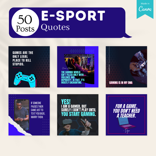 E-Sport Social Media Canva Templates 200 Pack