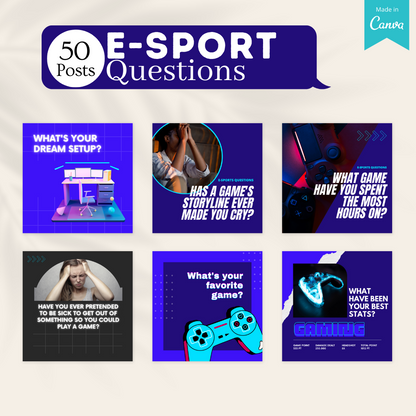 E-Sport Social Media Canva Templates 200 Pack