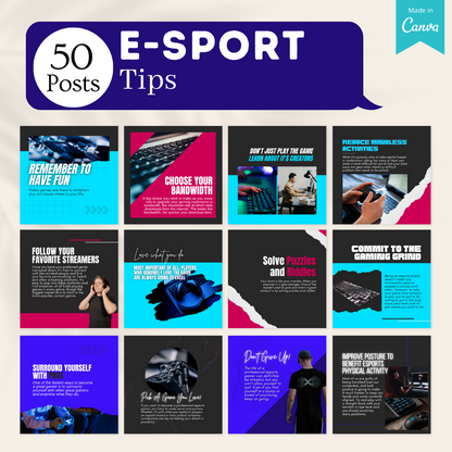 E-Sport Social Media Canva Templates 200 Pack