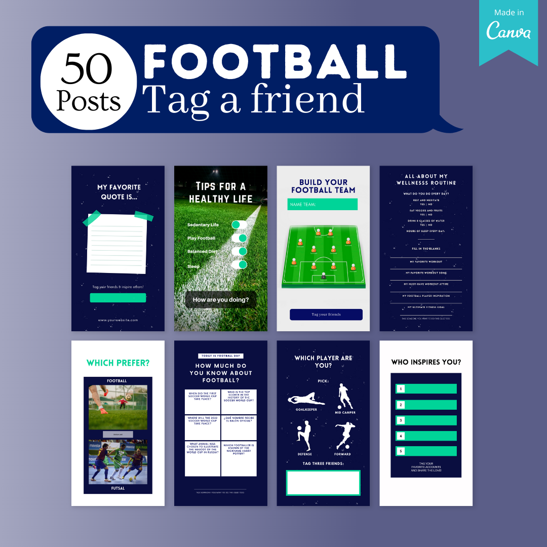 Football Social Media Canva Templates 200 Pack