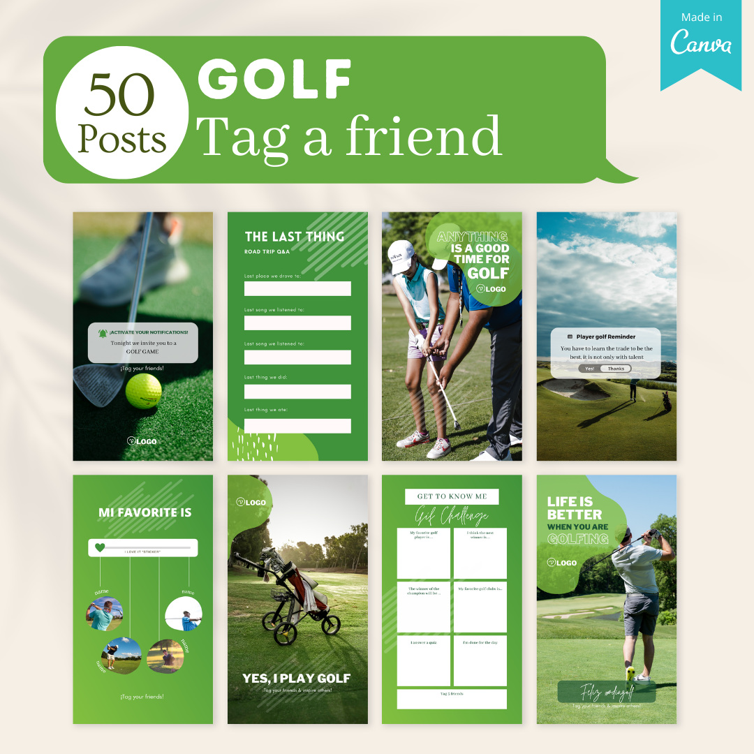 Golf Social Media Canva Templates 250 Pack