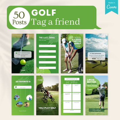 Golf Social Media Canva Templates 250 Pack