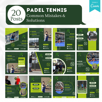 Padel Tennis Social Media Canva Templates 220 Pack