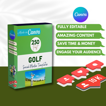 Golf Social Media Canva Templates 250 Pack