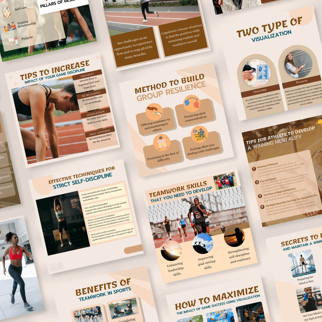 Mindset for Sports Athletes Canva Social Media Templates 200 Pack