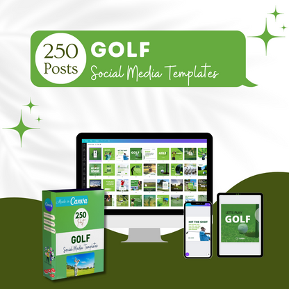 Golf Social Media Canva Templates 250 Pack
